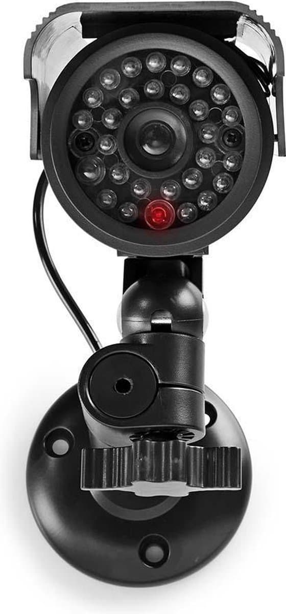 Nedis Dummy Beveiligingscamera - Bullet - IP44 - Batterij Gevoed / Solar Powered - Buiten - Inclusief muurbeugel - Zwart