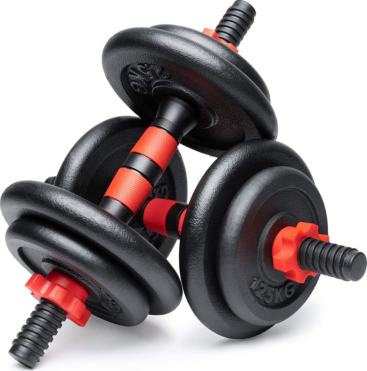 Dumbbell Set 15 KG | Halterset Verstelbaar in Gewicht 2 x 7,5 KG of 1 x 15 KG te maken | Adjustable Fitness Dumbbell | Krachttraining Trainingshalter | Tactical Dumbbell | Maximum Efficiency | ideaal voor Thuis- en Gym Training