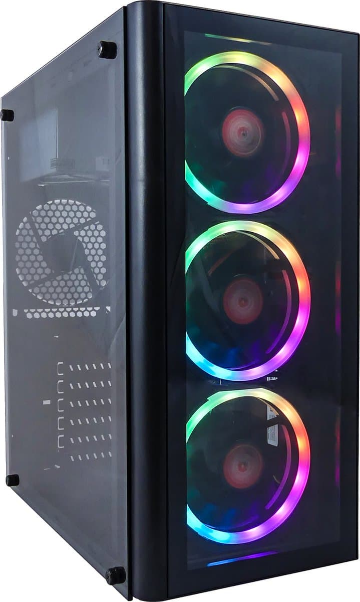 AMD Ryzen 5 RGB Budget Game Computer / Gaming PC - Inclusief MS Office 2024 - 16GB RAM (2x8GB Dual-Channel) - 500GB SSD - RX Vega 11 - WiFi + Bluetooth - Win 11 Pro - WIFI / Bluetooth