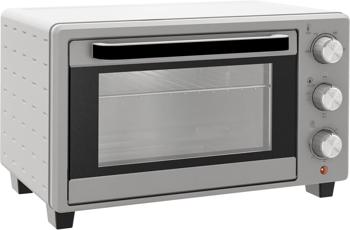 Elektrische Mini Oven - Vrijstaande Oven - 60 Minuten Timer - Tot 230°C - 10 Liter - Voor Camping en Kleine Keuken - 36,5x26x22 cm - Zwart