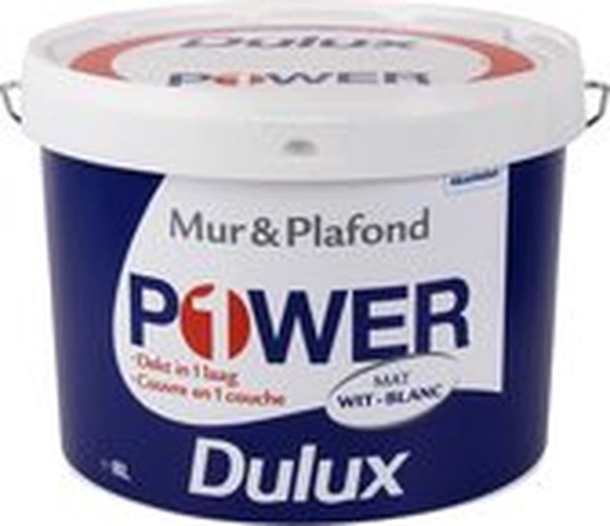 Dulux Power Muur & Plafondverf - Wit - Mat - 8L