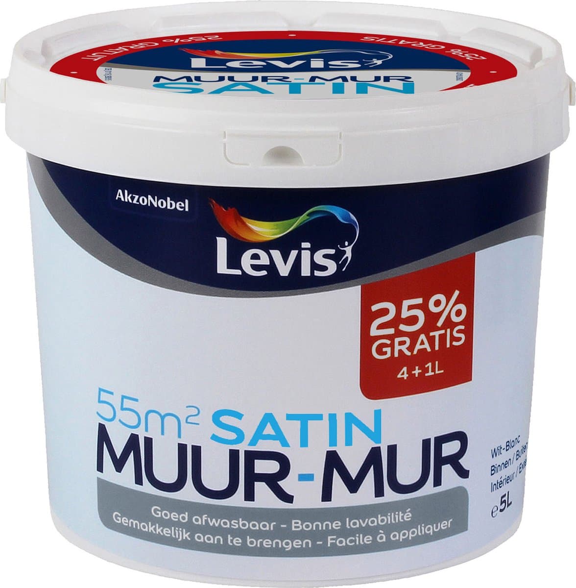Levis - Muur Satin - Wit - 5 L