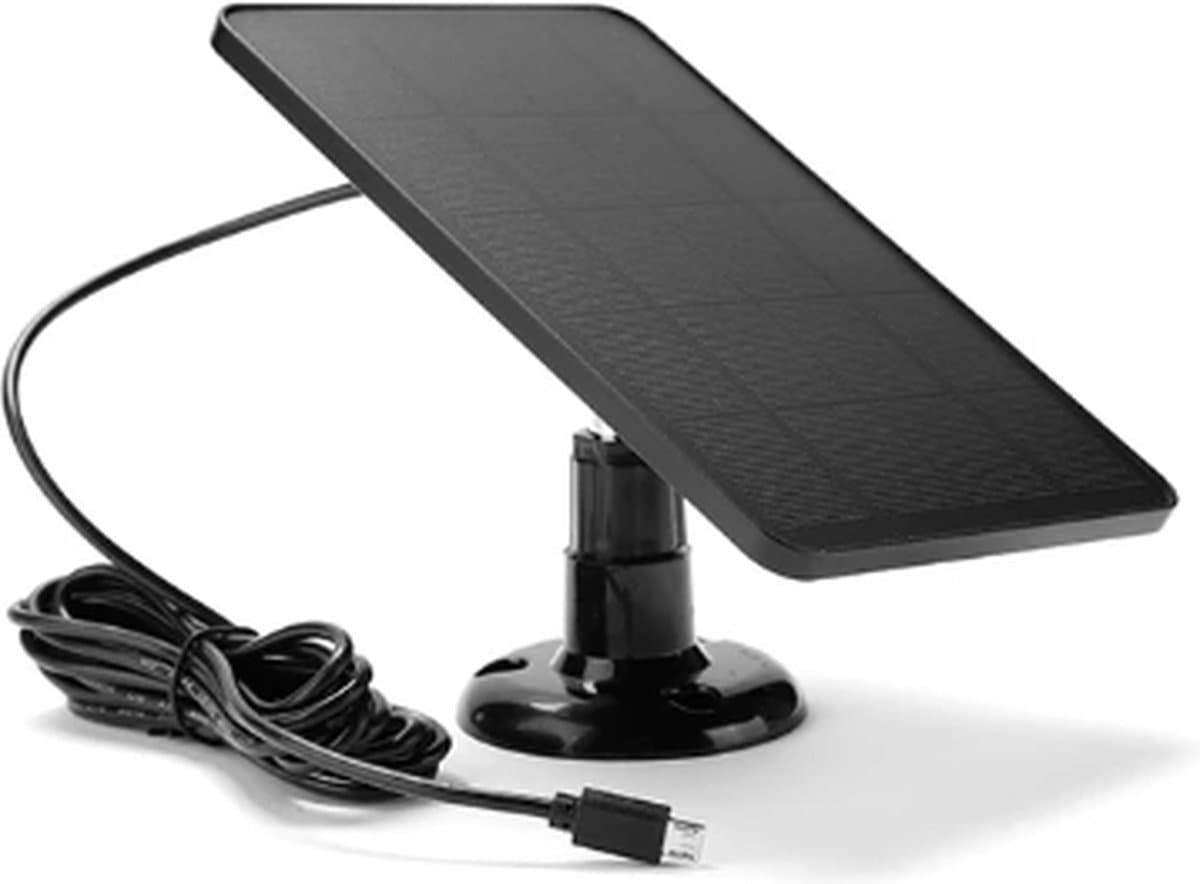 TLVX Zonnepaneel Waterproof Micro USB / Type C aansluiting / Extern Solar Panel / Voor Eufy / Ring / Cams / Oplader Bewakingscamera / Deurbel / 10W / 5V / IP65 / Zonnecel oplader outdoor / 1 stuks