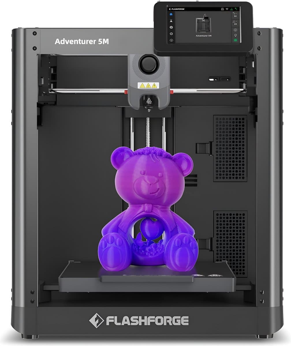 Flashforge Adventurer 5M High Speed 3D Printer 600mm/s Touchscreen – Kindvriendelijk - Quick-Detach Nozzle - 220×220×220 mm - WiFi - Smart App