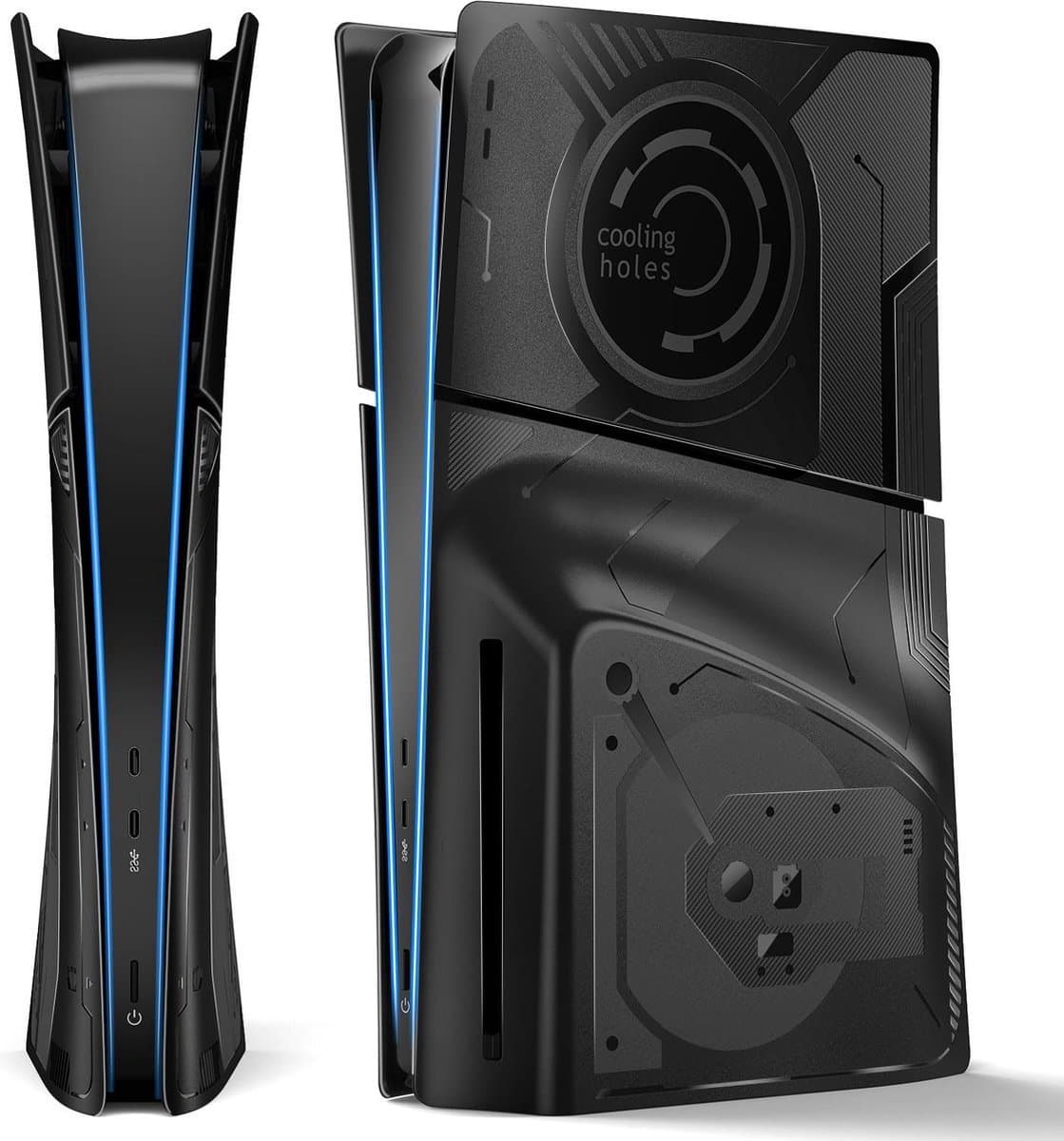 Frontplaathoes geschikt voor PS5 Slim Disc en Digital Edition - 4-in-1 Cover geschikt voor PS5 Slim Console - Aangepaste slanke accessoirehoes-skin geschikt voor Playstation 5 Slim - Faceplate