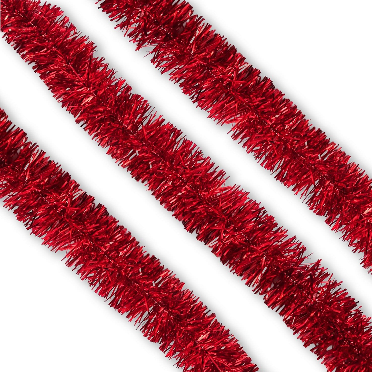 LUQ – Tinsel Kerstslinger Rood – Lametta Slinger – Christmas Garland – Kerstboomversiering – Kerstboom Hangdecoratie