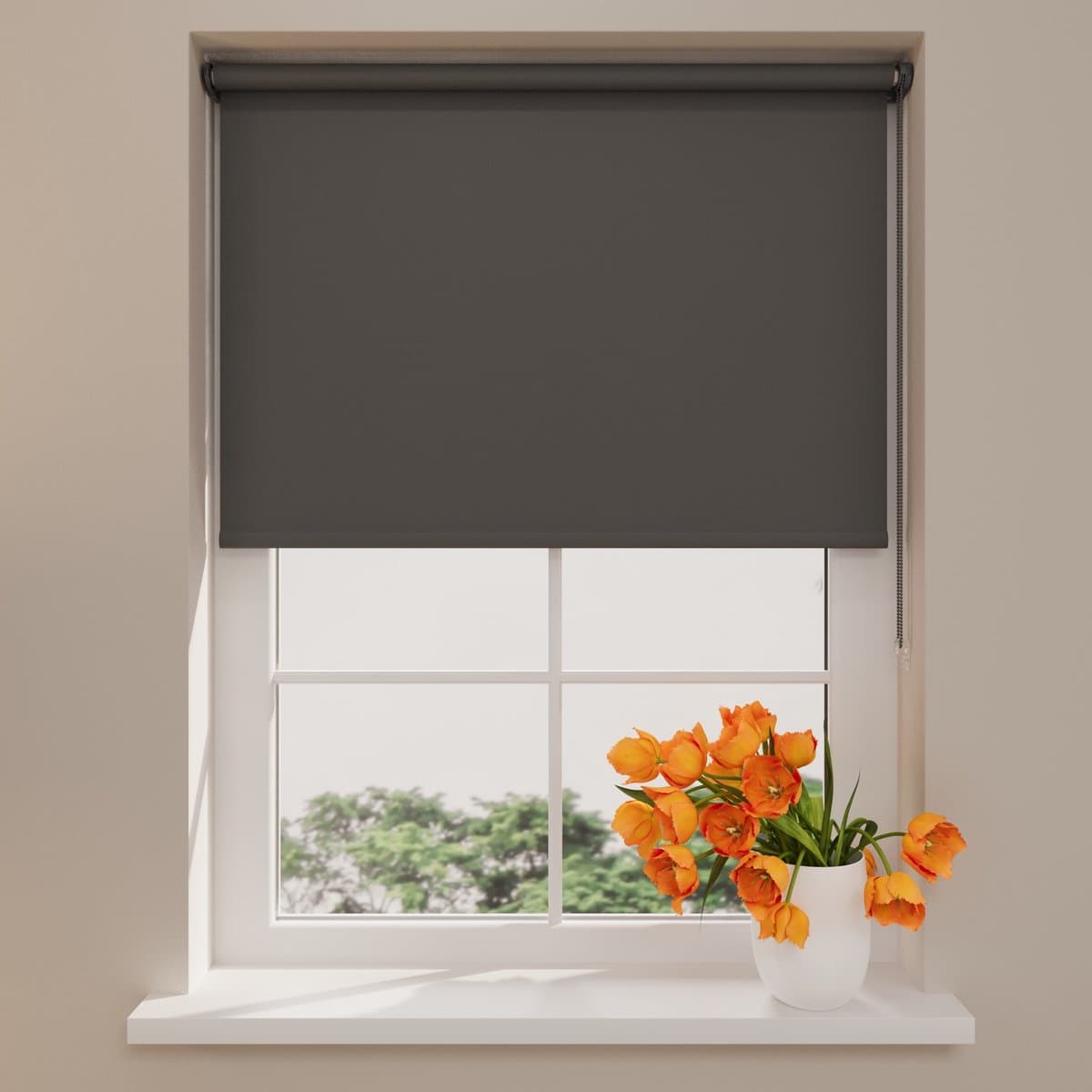 DTCH® Rolgordijn Verduisterend - Mini - Donker Grijs - 110 x 150 cm - Full Color - Rolgordijn zonder boren