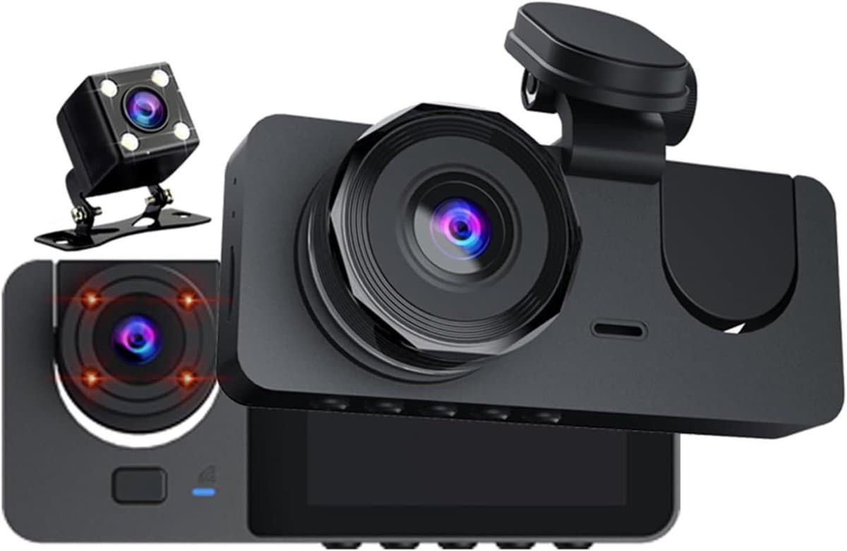 Dash Camera Auto - Voertuig Recorder - Veilig Rijden - 3 Kanaals Opname - 1080P Resolutie - Zwart
