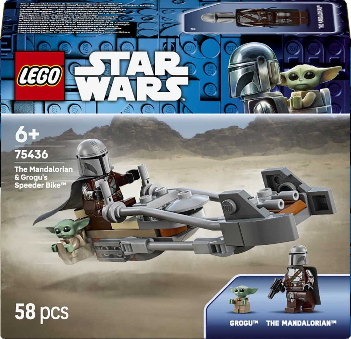 LEGO Star Wars - De Mandalorian en Grogu's Speederbike Bouwpakket voor Kinderen - 75436