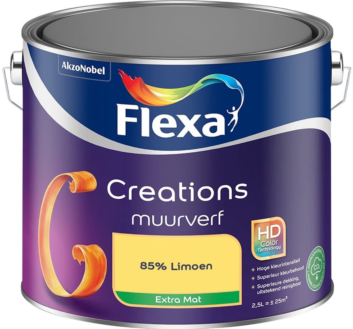 Flexa - Creations Muurverf Extra Mat - 85% Limoen - Mengverf - 2,5 L