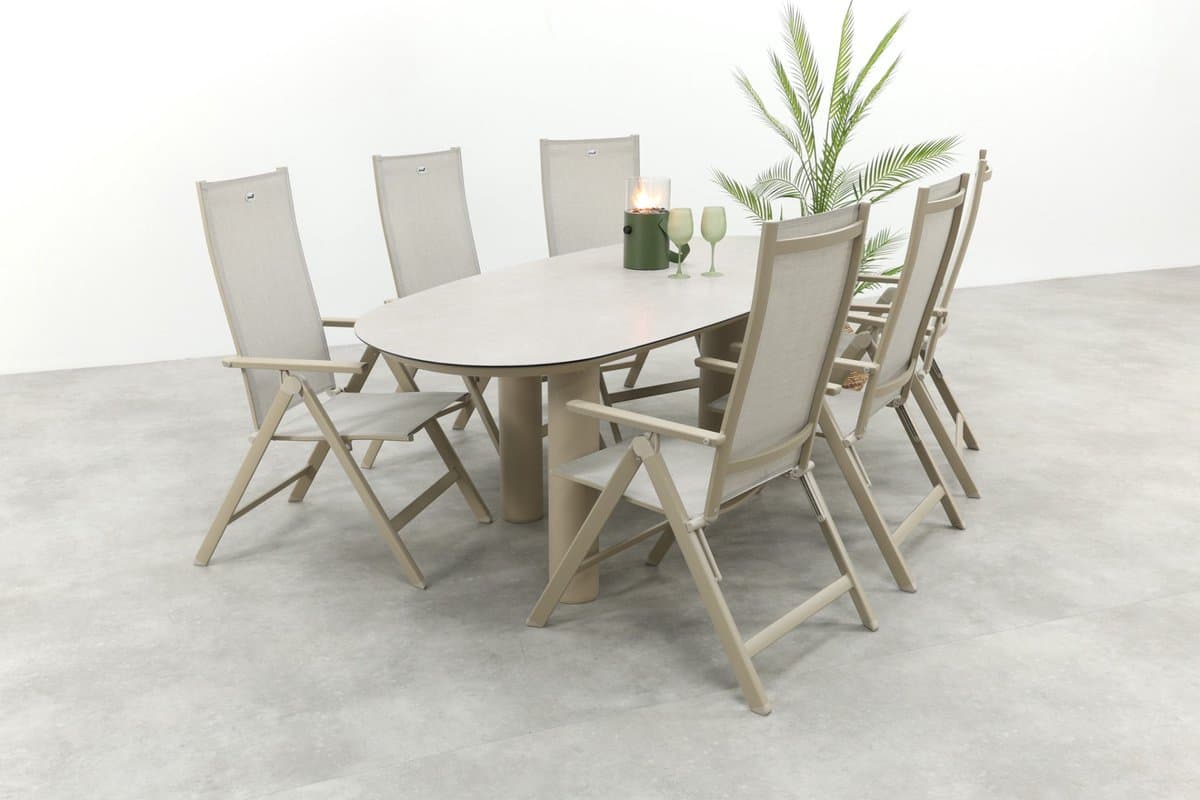Hartman Napoli/Denia 6-persoons organische verstelbare tuinset 240x105 cm.