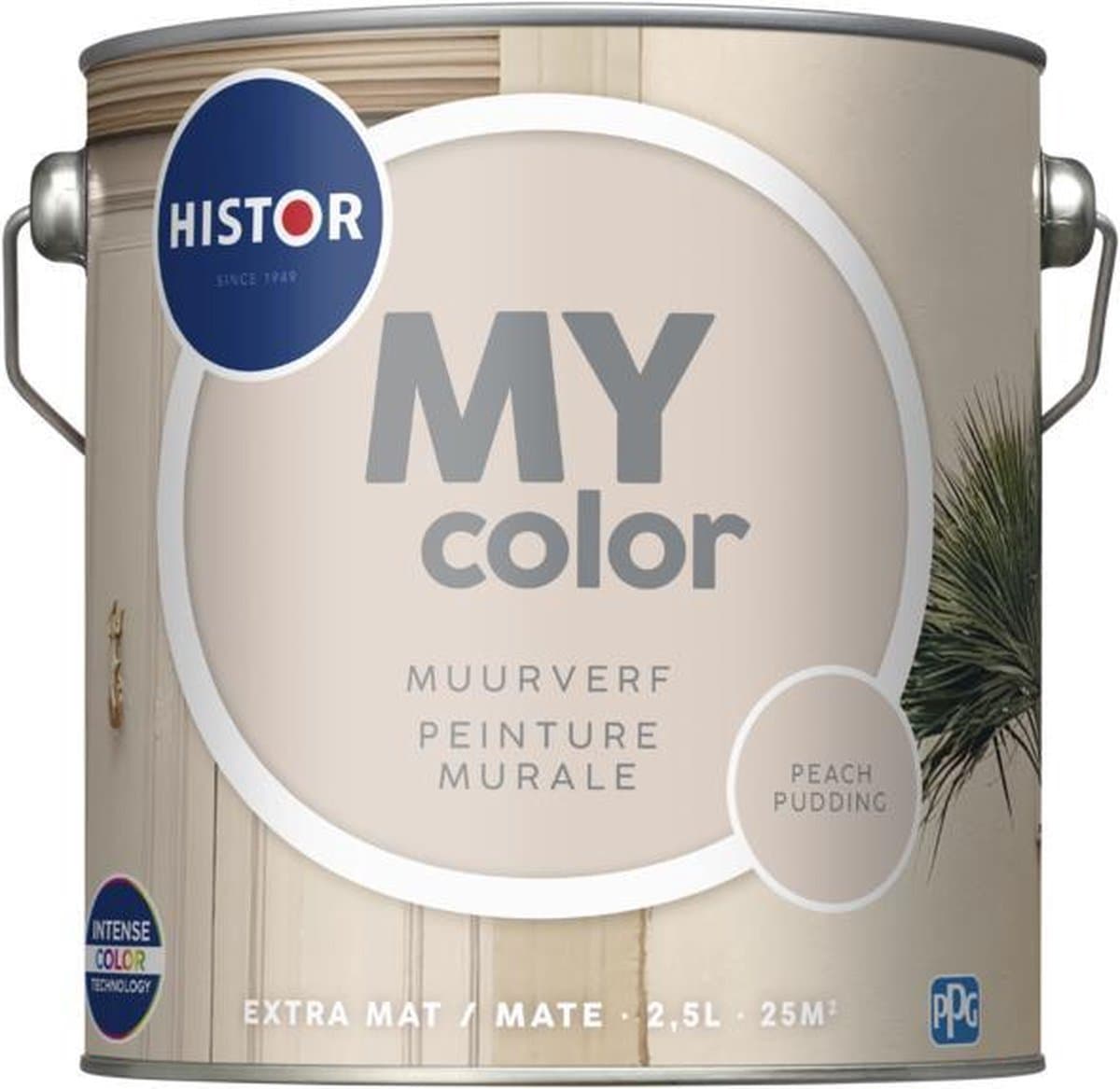Histor MY Color Muurverf Extra Mat Peach Pudding - Extra Mat – Reinigbaar en Geurarm – Extra Dekkend en Vochtregulerend – Voor Binnen – 2.5L - Crème