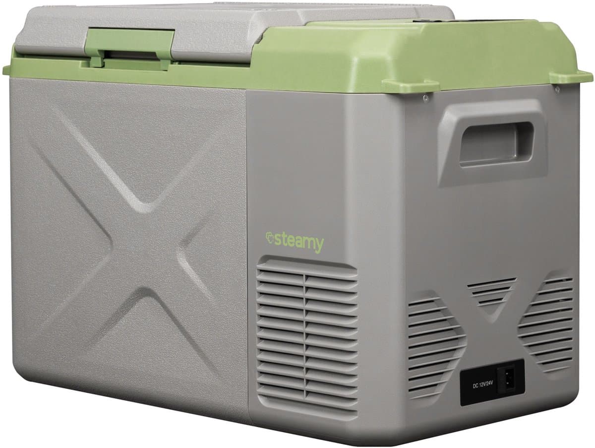 Steamy-E Single Zone Elektrische Compressor Koelbox - Single Zone - 24 liter - 12V en 230V - voor auto en camping - Grijs