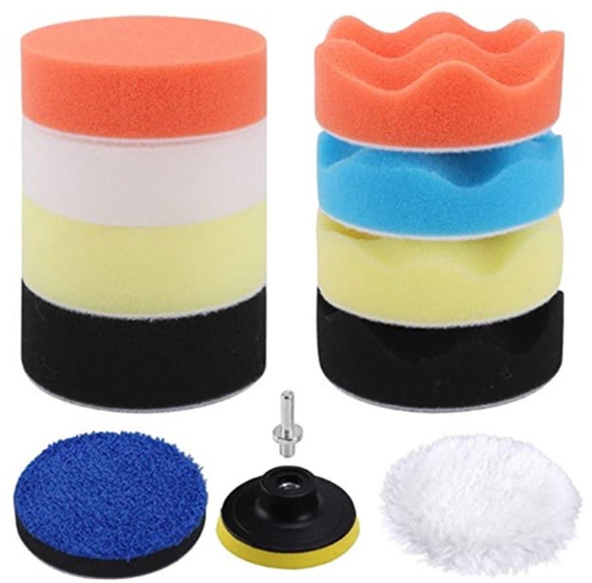 polijstsponzen voor de auto - polijstpad - Apertuur M10-Toepasbare schijfdiameter 80 - autosponzen polijstpads - polijstpads voor accuschroevendraaier - polijstmachine - boormachine polijsten - slijpen - waxen(12stuks )