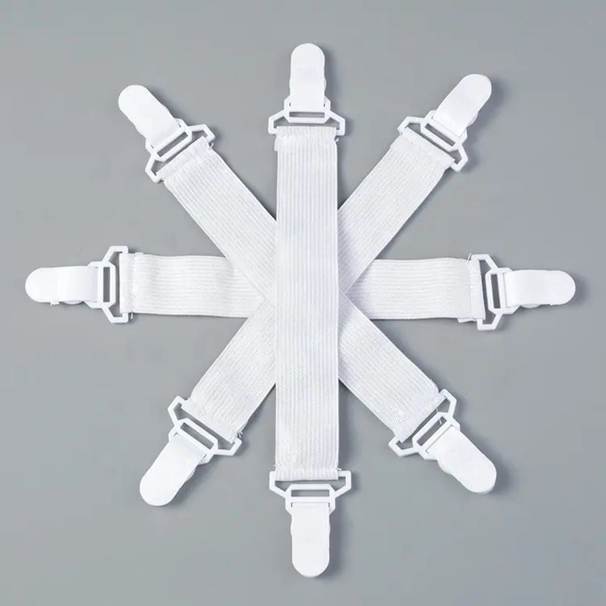 New Age Devi - 4-delige set lakenklemmen en -spanners glad hoeslaken, dekbed of laken - De ultieme oplossing voor losse lakens en dekbedden!