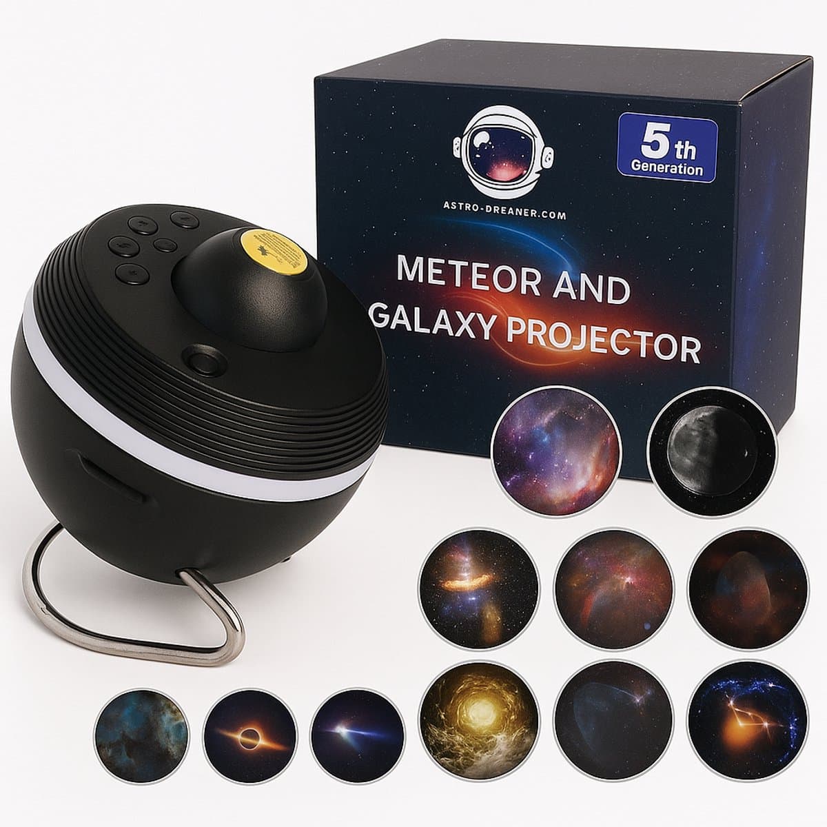 Astro Dreamer Sterrenhemel Galaxy Projector - 13 in 1 Planetarium Star Projector - 5K HD - voor Kinderkamer Plafonddecoratie - Realistische Sterrenhemel Nachtlamp met Timer, Dynamische Meteoor, RGB Lichteffecten - Zwart