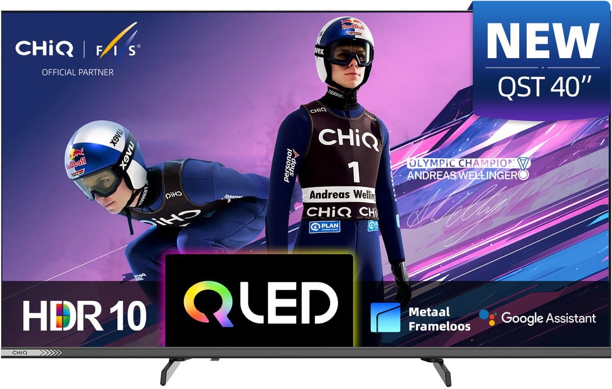 CHiQ L40QST - Smart TV 40 Inch - QLED Pro Google TV - Full HD - Randloos Metal Design - Dolby Audio - Nieuw