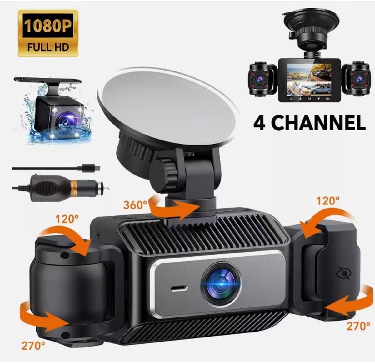 USB-dashcam geschikt voor Android-autoradio Waterdichte mini-autocamera Auto-recorder Nachtzicht Dashcam Loop-opname met G-sensor Videorecorder 170° groothoek met 64G SD-kaart