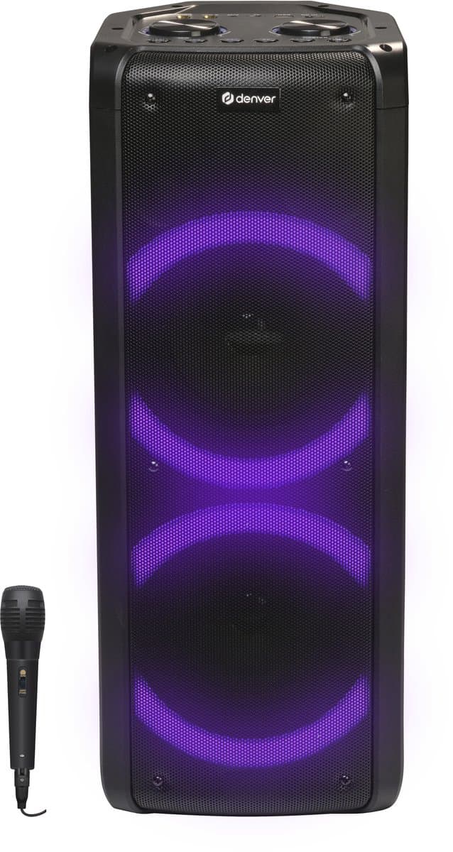Denver Bluetooth Speaker Party Box - Discolichten - Partybox - Incl. Microfoon - BPS352