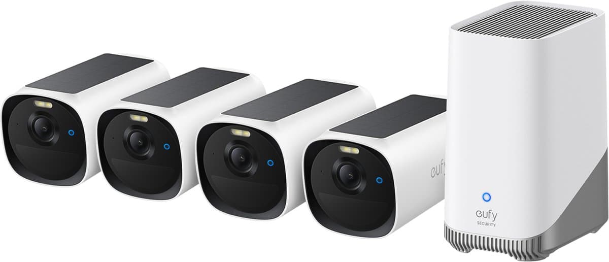 Eufy eufyCam E40 4-Cam Kit + HomeBase S280 Kogel (vorm) IP-beveiligingscamera Buiten 2688 x 1520 Pixels Muur