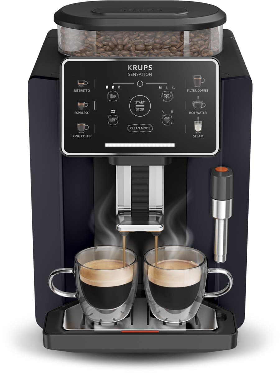 Krups Sensation C50 EA910B - Volautomatische Espressomachine - Nachtzwart - Favorieten Opslaan - Koffiemachine met bonen