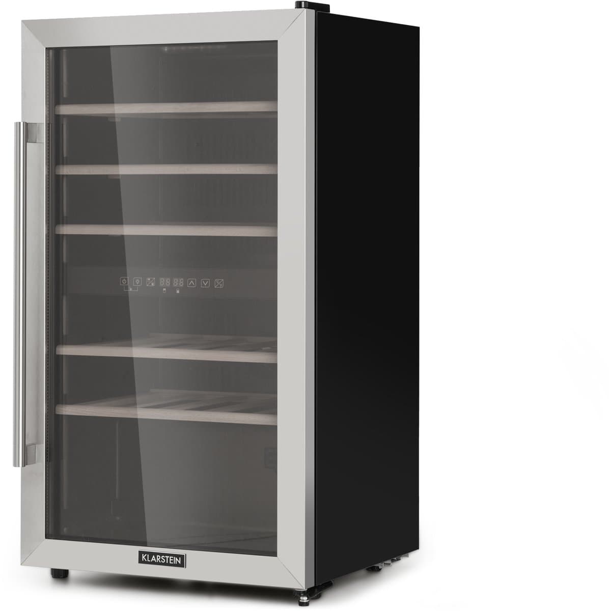 Klarstein Wijnkoelkast 2 Zones – Smalle Drankenkoelkast met Glazen Deur – Vrijstaande Wijnklimaatkast – UV-Bescherming – Temperatuur 5-22 °C – Capaciteit 29 Flessen - 80L 43 cm - Wijnkast - Wine Cooler - Wine Fridge