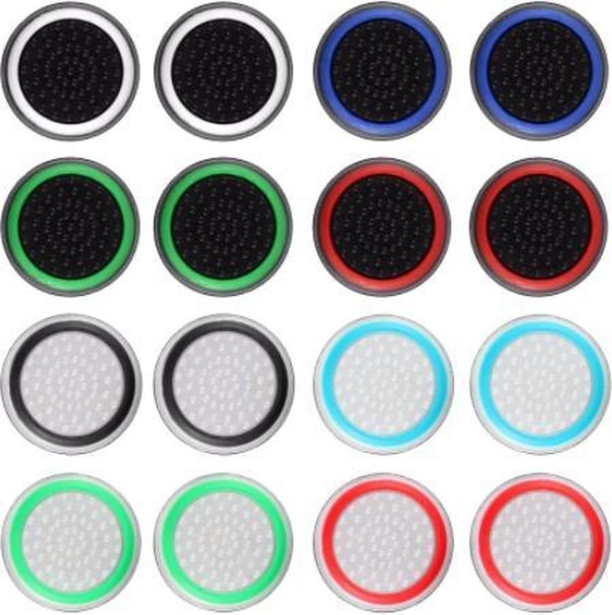 Thumb grips - 8 Paar = 16 Stuks - Geschikt voor de volgende game consoles: PS3 - PS4 - PS5 - Xbox - Xbox One - Xbox 360- Thumbgrips - Gaming accessoires - Playstation - Pro gaming set - Thumb grips voor controllers - Thumbs