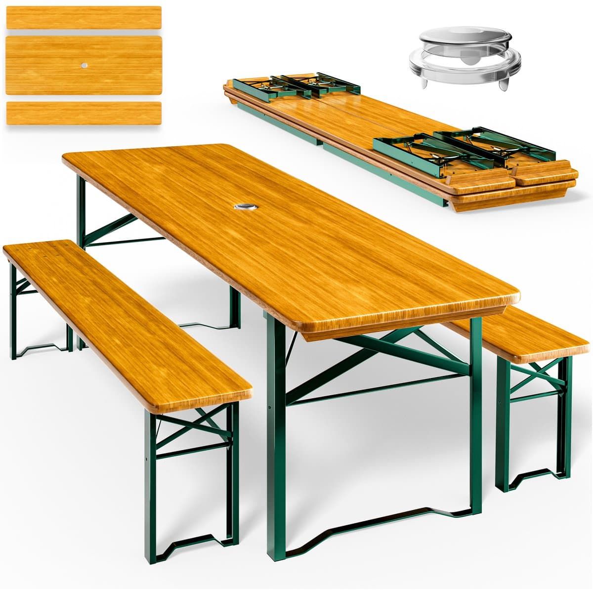 Casaria tuinset - 3 delig 8 personen inklapbaar - 170x46x75 cm