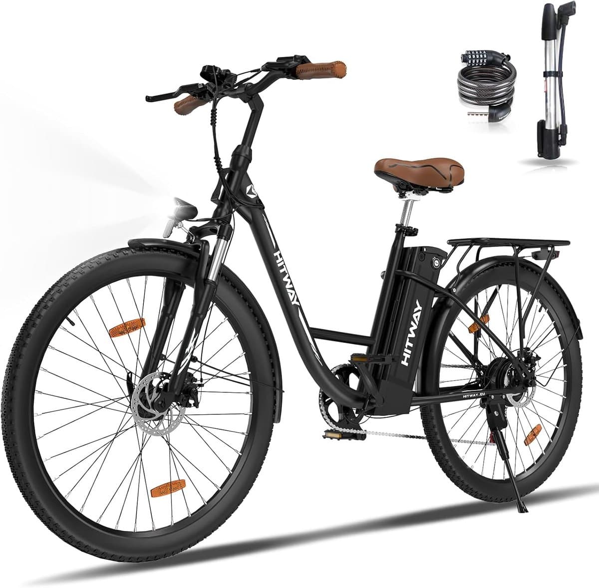 Elektrische Fiets Hitway BK31 - 28 Inch City Commuter EBike met Afneembare 36V 13Ah Lithium Batterij - Damesfiets - E-Bike met 250W Motor - IP54 Waterdicht