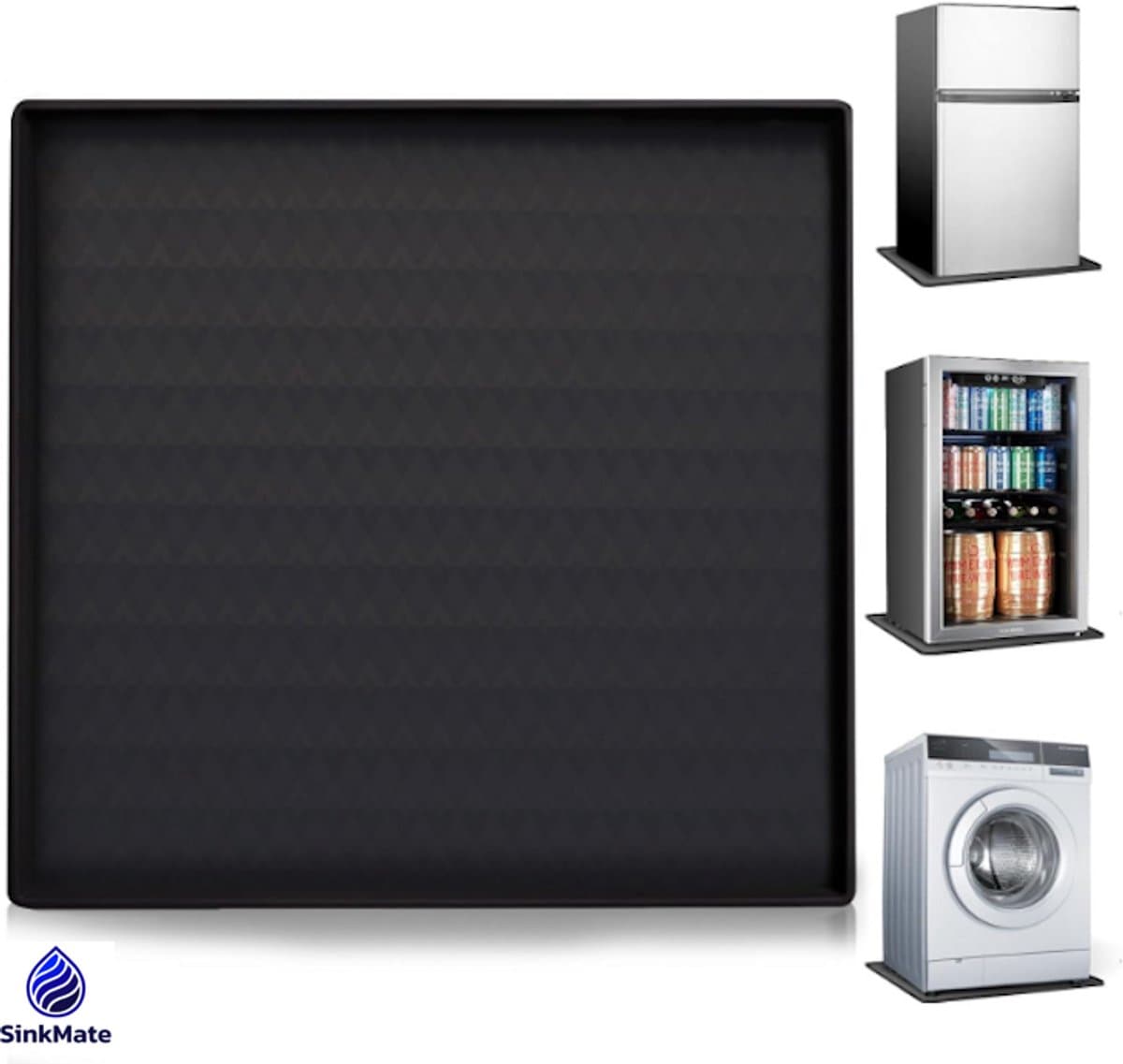 Lekbak Wasmachine – Siliconen Opvangbak - Opstaande Rand - SinkMate® - 60 x 60 cm – Lekbak Koelkast Vaatwasser Diepvriezer