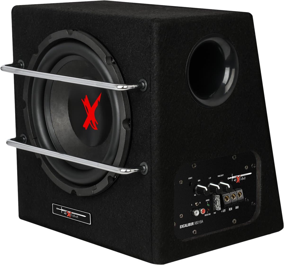 Excalibur X801BA - Subwoofer Auto met Versterker - 8 Inch Auto Subwoofer - Actieve Subwoofer Kist - 1100 Watt
