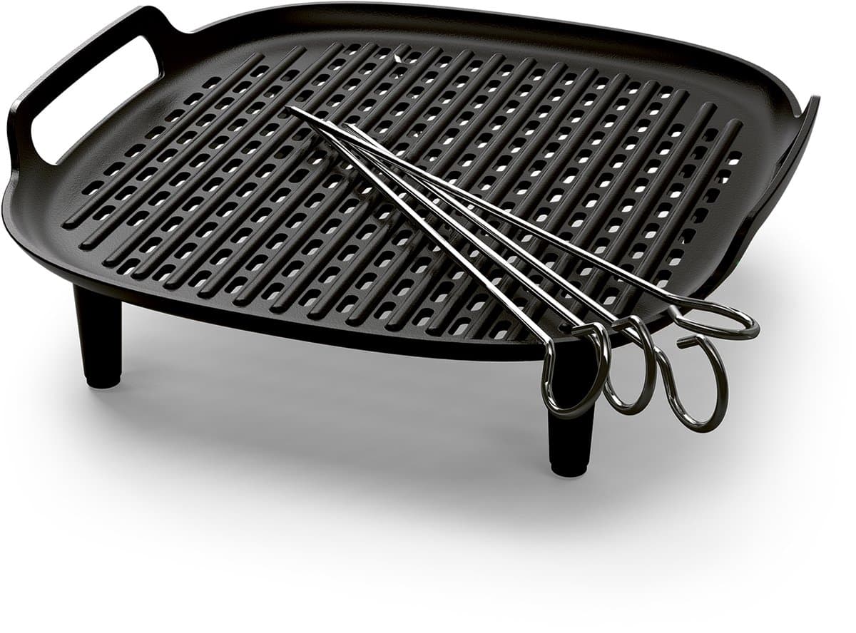 Philips Grill Set Airfryer Accessoire - HD9926/00 - Geschikt voor Philips - Grillplaat met 4 spiesen