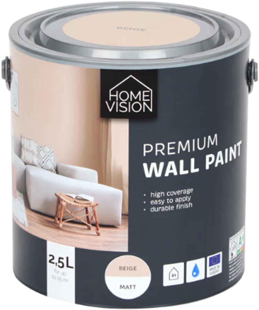 Premium matte muurverf Warm Beige - 2.5 L