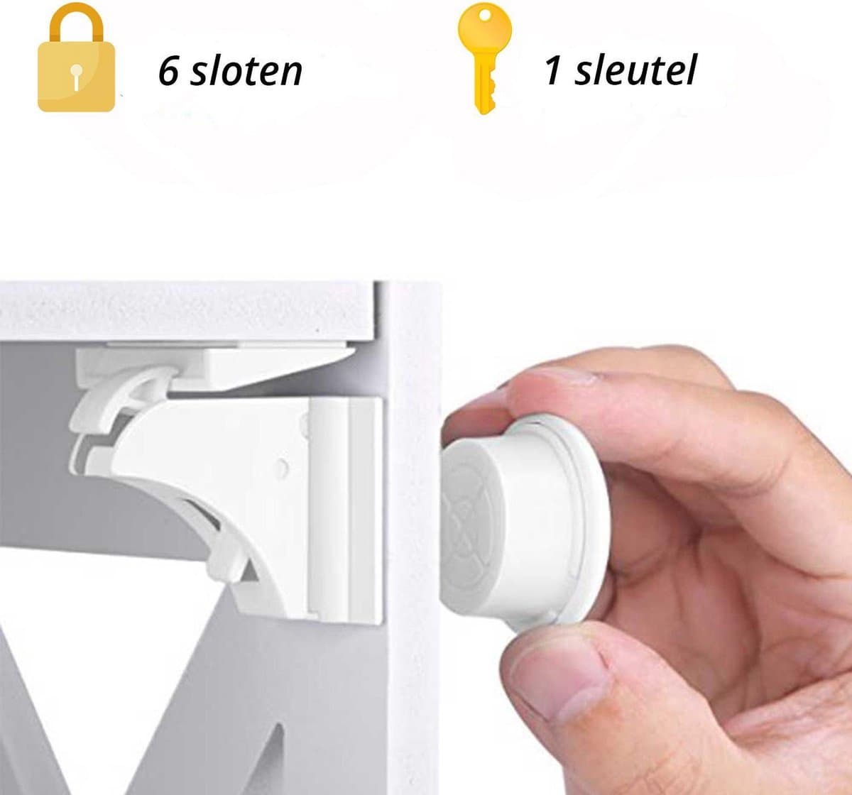 Magnetisch Kinderslot - 4 Sloten + 1 magneetsleutel - Baby Kast Veiligheid - Baby Beveiliging - Kast, Deur en Lade slot – Baby veiligheid magneten