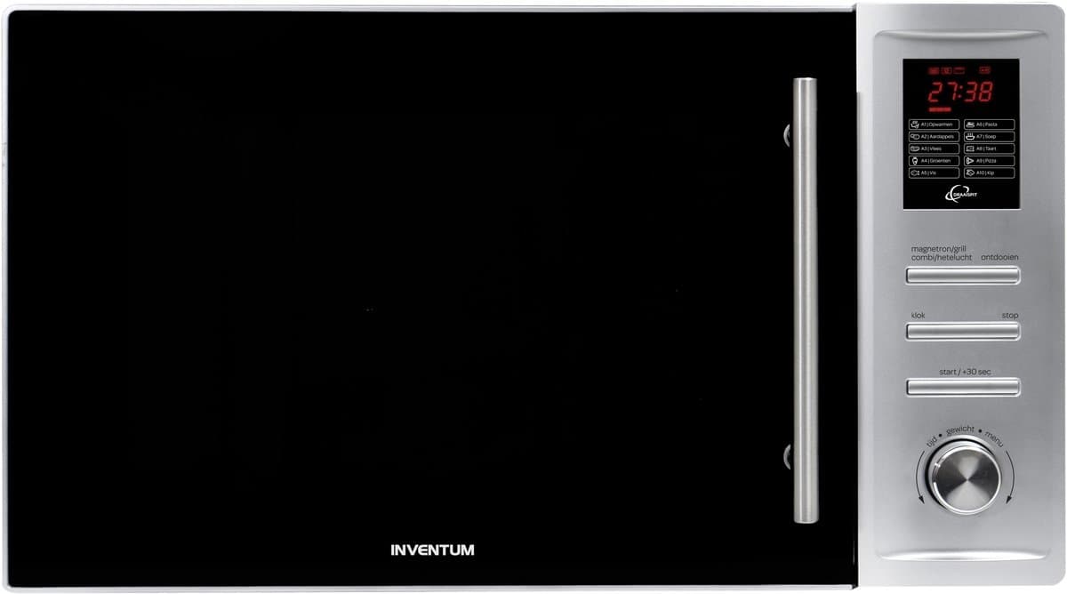 Inventum MN325CS - Vrijstaande combimagnetron - Heteluchtoven - Grill - 32 liter - 1000 watt - 10 kookprogramma's - RVS/Zwart