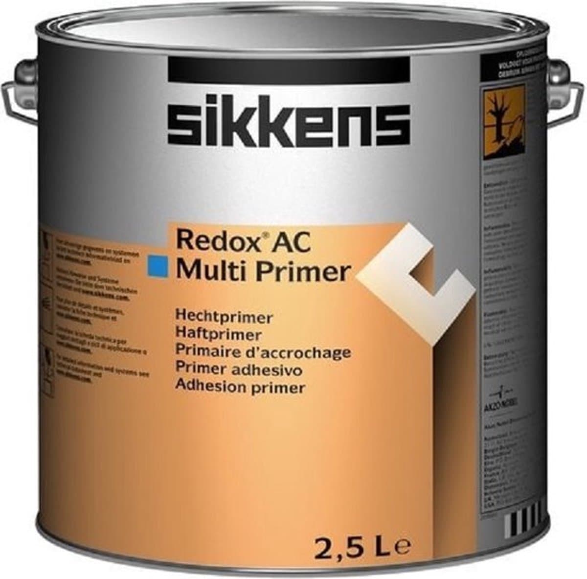 Sikkens Redox AC multiprimer hechtprimer voor verzinkt staal, aluminium, kunststof en koper - 2.50 L RAL 9001