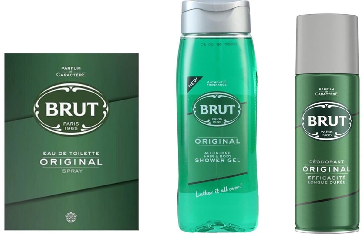 BRUT - SET - Eau de Toilette 100 ml Spray / Deo Spray 200 ml / Douchegel 500 ml