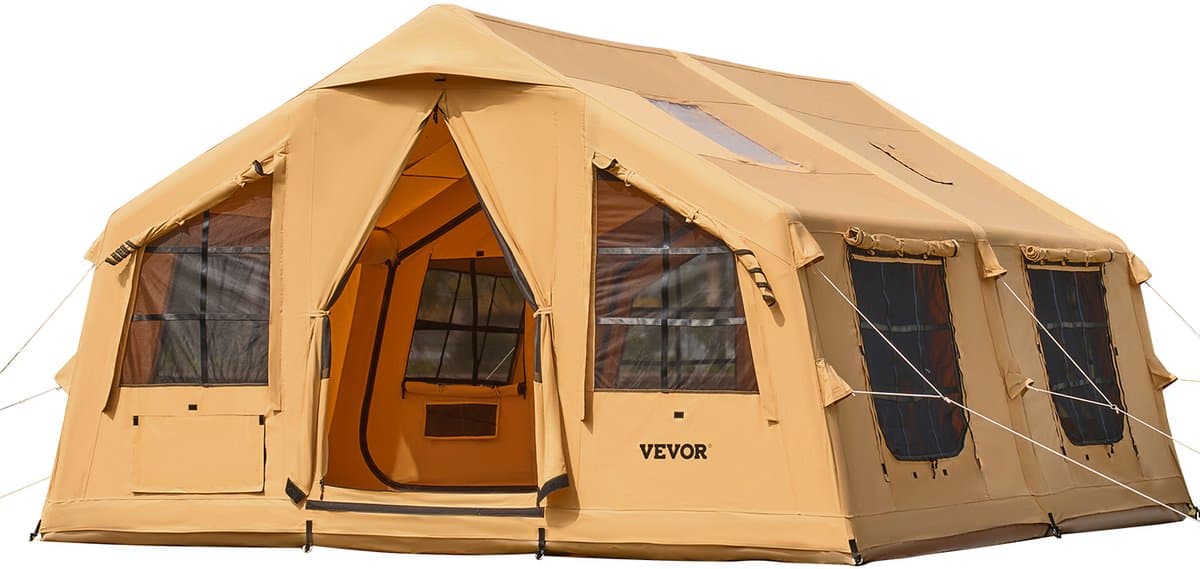 VEVOR Opblaasbare Tent voor Kamperen 8-12 Personen Glamping Tent 4.8x3.6x2.2m