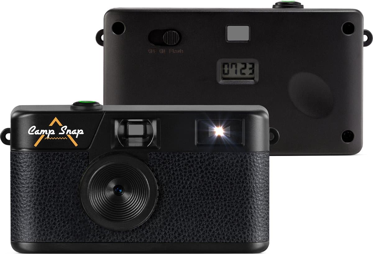 Campsnap Digitale Camera - Schermvrije Retro Fotocamera - 8 Megapixel - 2000 foto's - Minimalistisch Vintage Design - Met Flits - Oplaadbaar - 4GB - Zwart