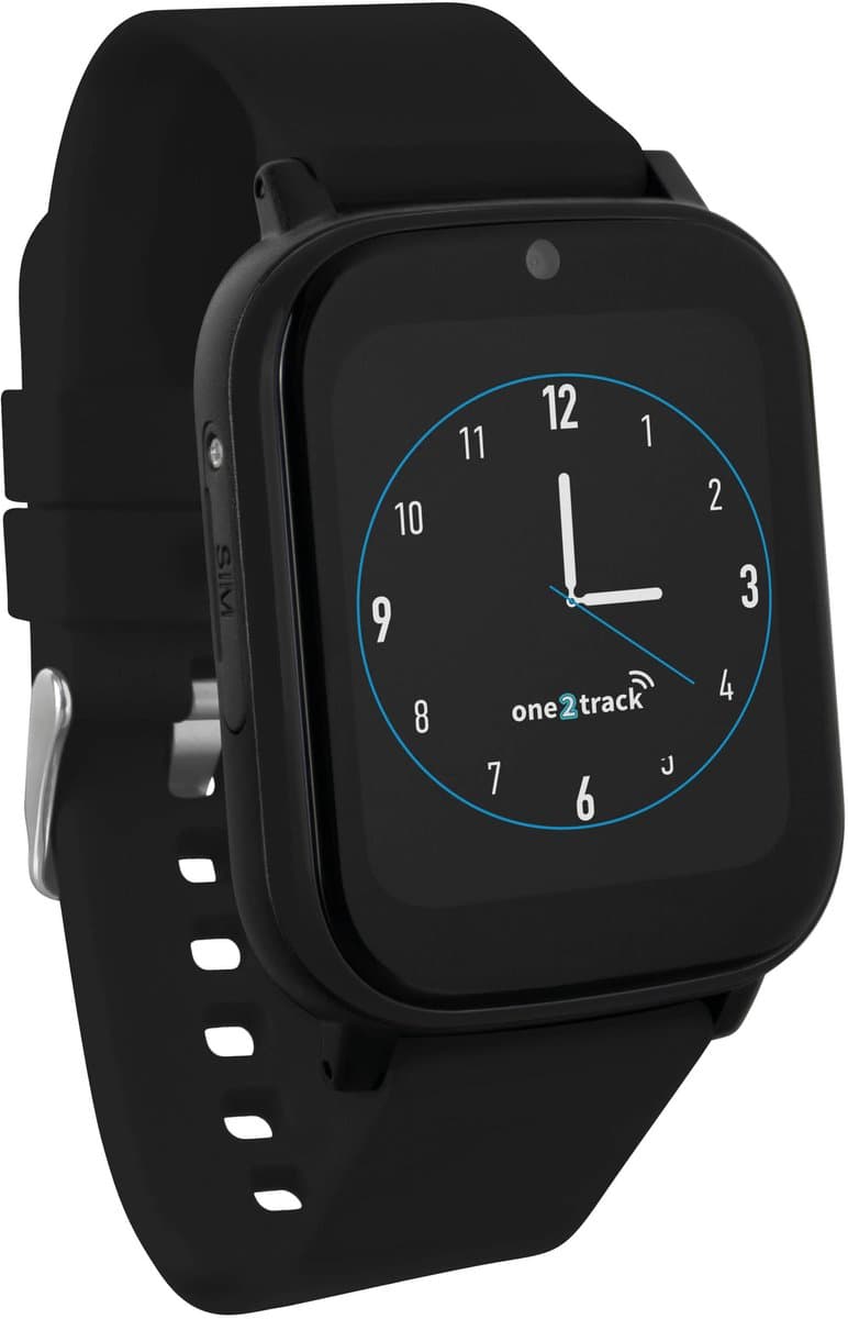 one2track Connect NEXT zwart | GPS horloge voor kinderen | Bekijk de locatie van je kind. Stel veilige zones in. En videobellen met de leukste smartwatch voor kinderen