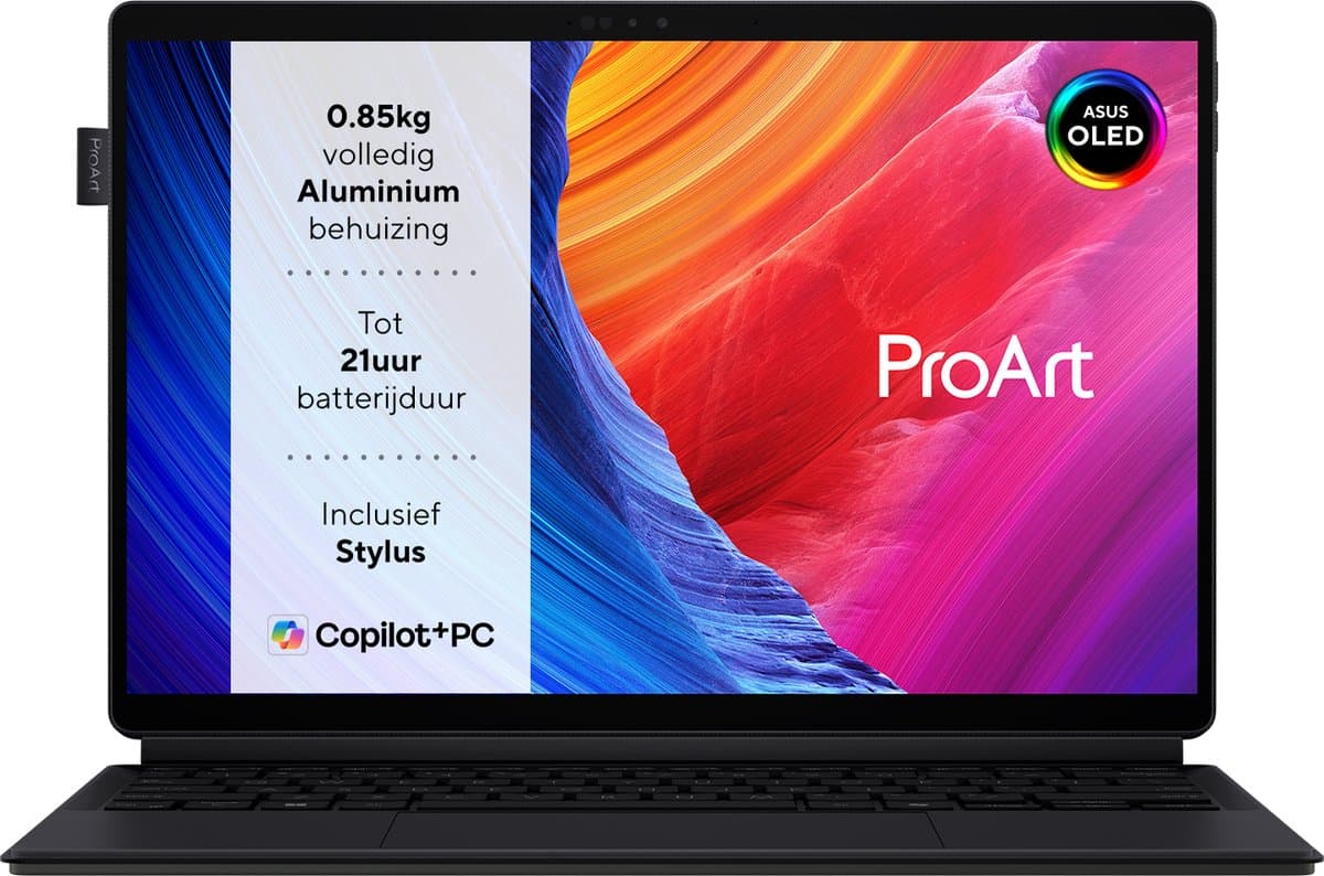 ASUS ProArt PZ13 OLED HT5306QA-LX006X - 2-in-1 Copilot+ Laptop - Snapdragon X Plus - 16GB/1000GB - OLED - 13.3 inch