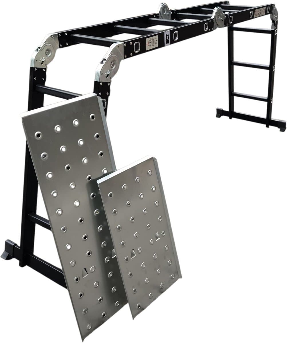 SCT - Ladder - 4x3 Multi Vouwladder - telescoopladder - Zwart