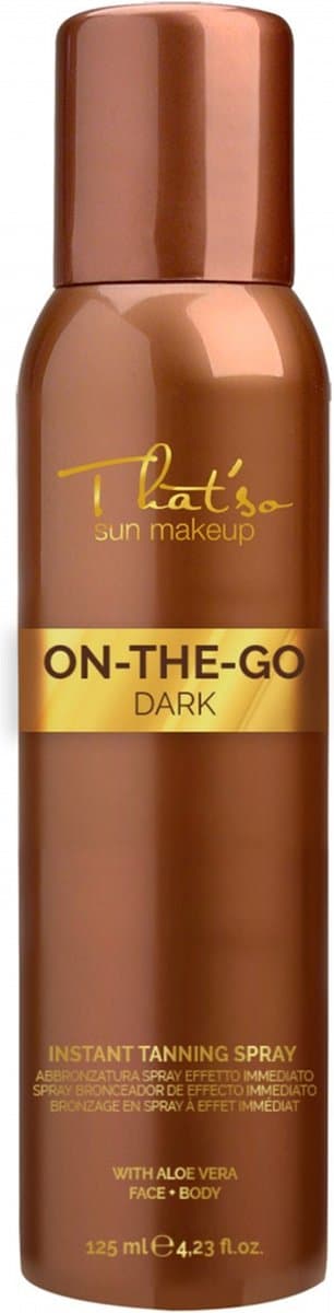 That'so Zelfbruiner Self Tan voor gezicht en lichaam - On the go Dark spray tan - Direct bruine sunkissed kleur - 125ml - thatso.nl