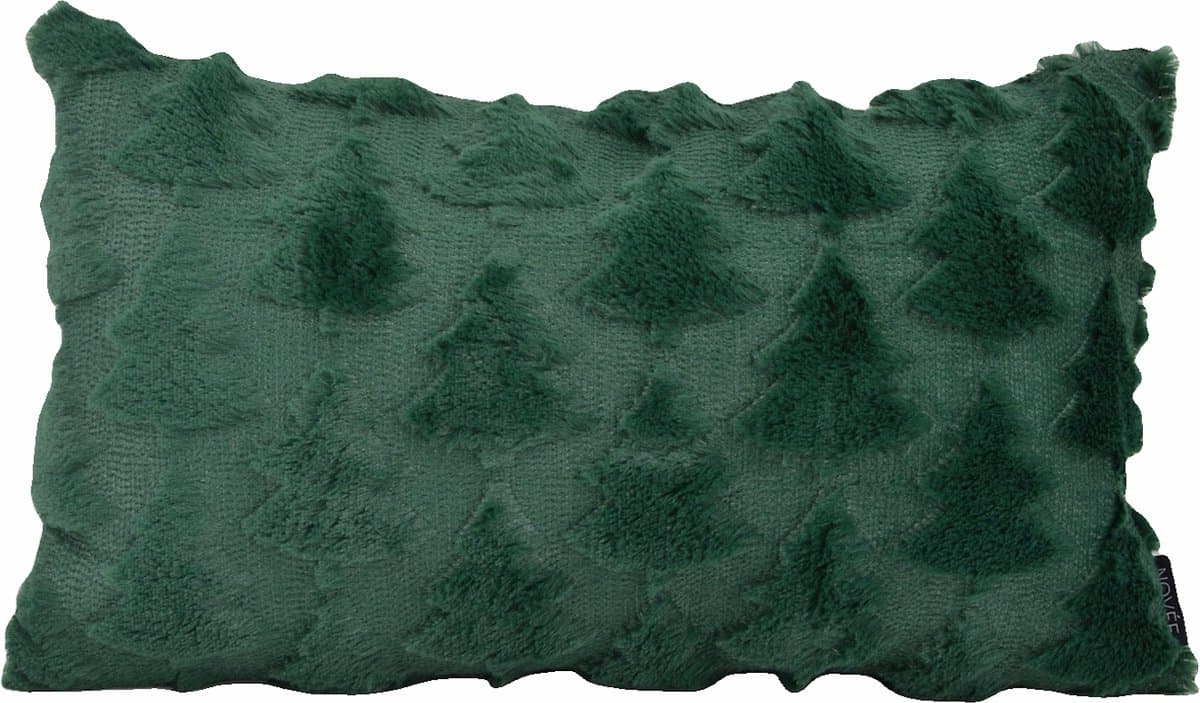 Kerst Furry XMAS Tree Groen Kussenhoes | 30 x 50 cm | Polyester