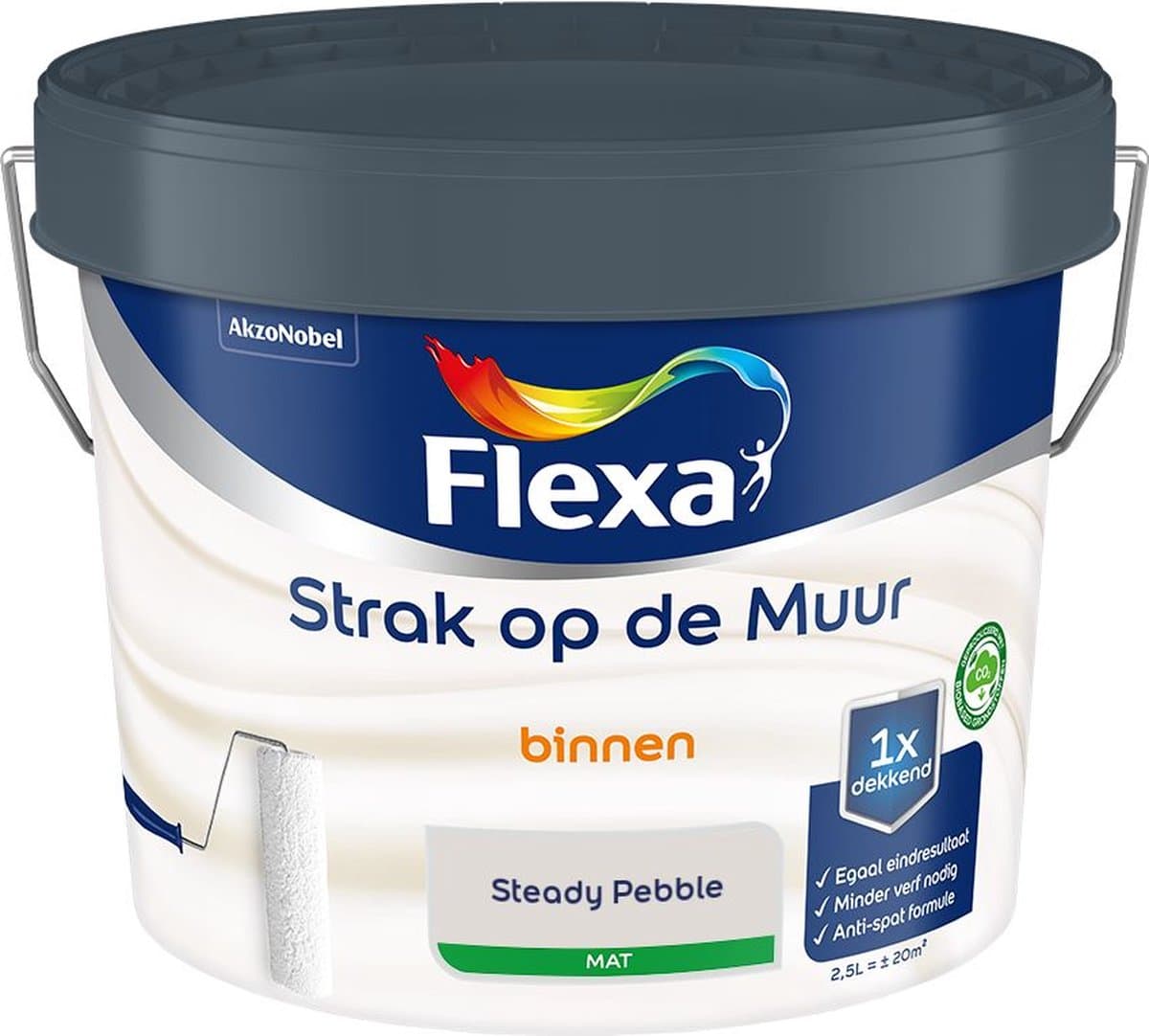 Flexa - Strak Op De Muur Binnen Mat - Steady Pebble - Mengverf - 2,5 L