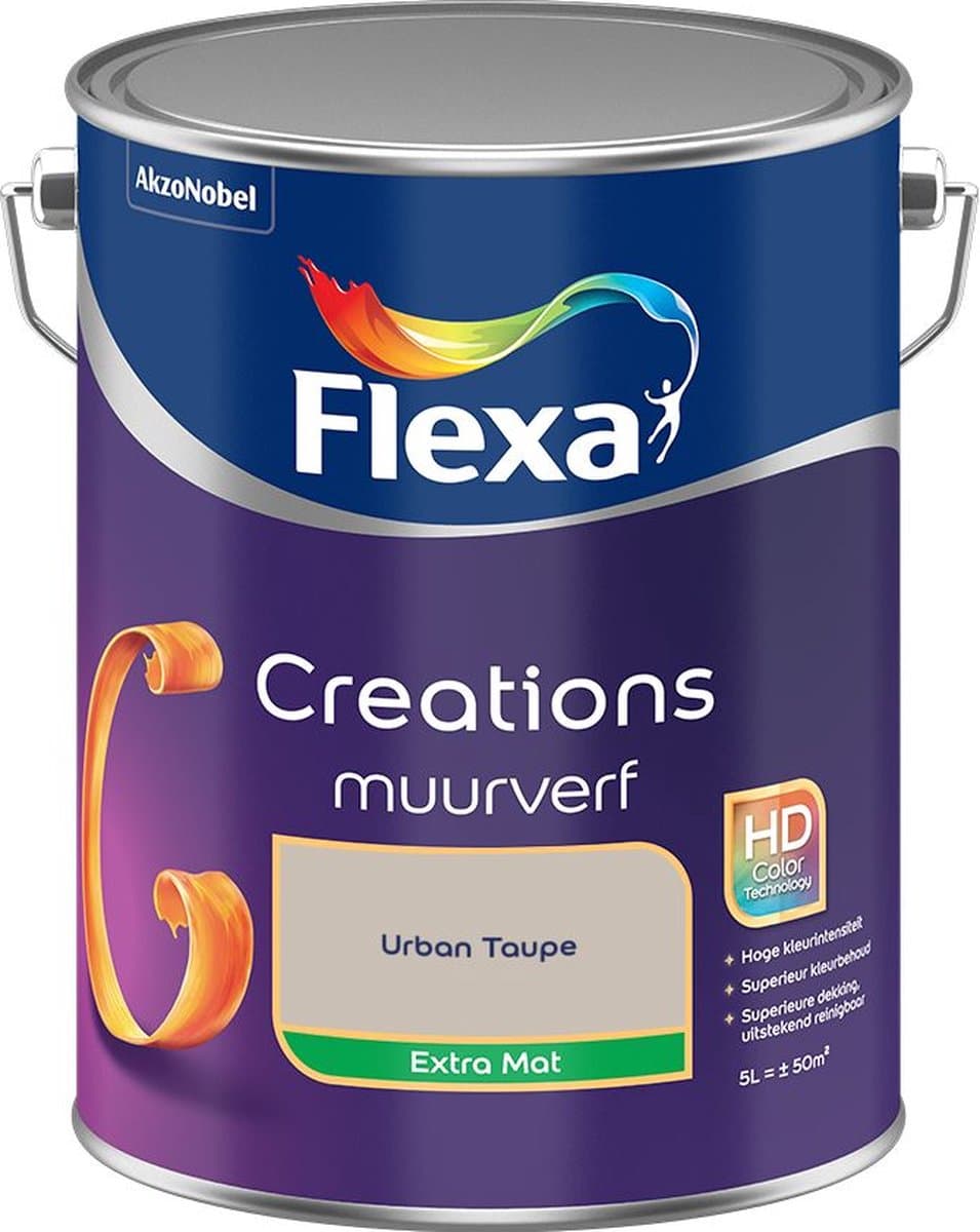Flexa - Creations Muurverf Extra Mat - Urban Taupe - Mengverf - 5 L