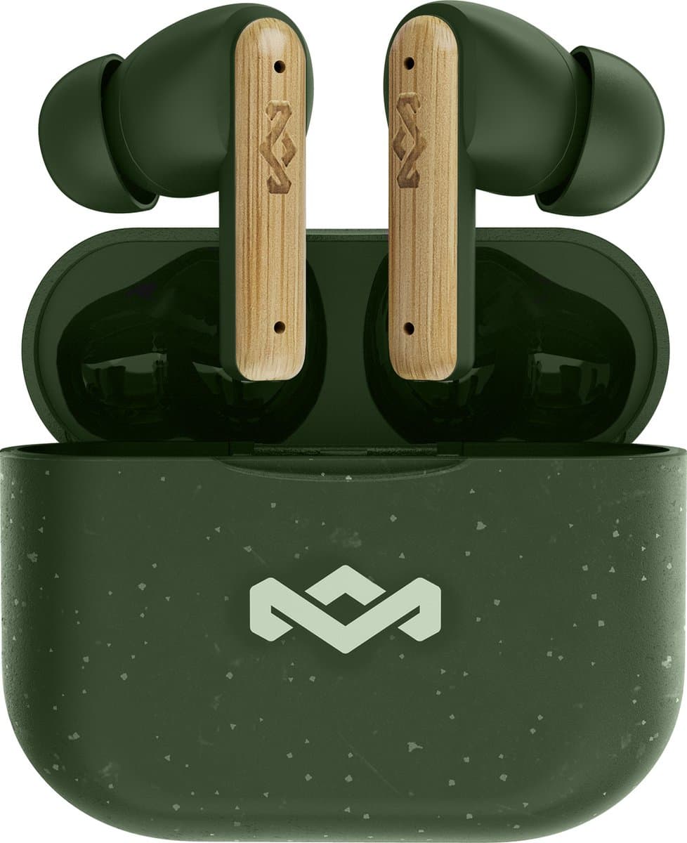House of Marley Little Bird Oortjes Draadloos - 24 uur Batterijduur - Draadloze Oordopjes - Bluetooth - Eco Friendly Design - Quickcharge - Touchbediening - Groen