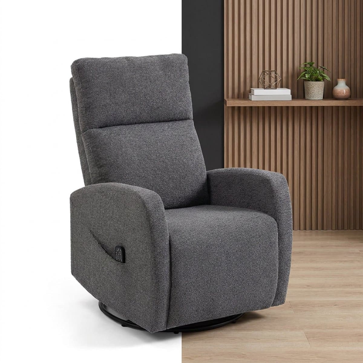 Relaxfauteuil - Relaxzetel - Massagestoel - Relaxstoel - Fauteuil - Stoel - Met armleuning - Voor één Persoon - Donkergrijs