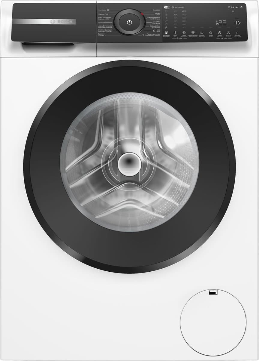 Bosch WGH2560AFG - Serie 6 - Wasmachine met stoom - 10 kg - 1600 rpm - 20% zuiniger dan energielabel A - Iron Assist: vermindert kreukels tot 50% - Home Connect - NL/FR Display
