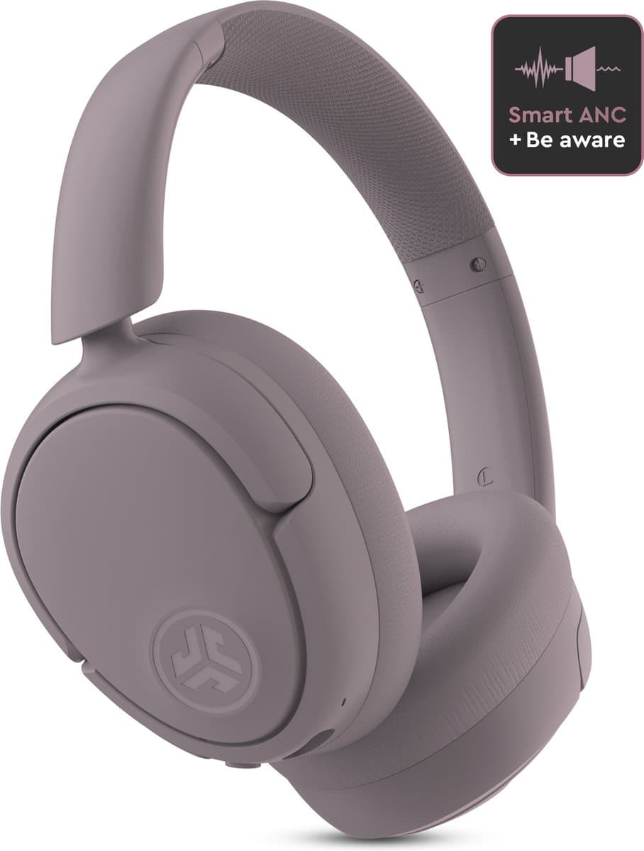 JLab Jbuds Lux ANC Draadloze Koptelefoon Bluetooth - Active Noise Cancelling Over Ear Hoofdtelefoon - 70 uur Batterijduur - Be Aware Audio - Multipoint - Aanpasbare Equalizer - Inklapbaar - Mauve